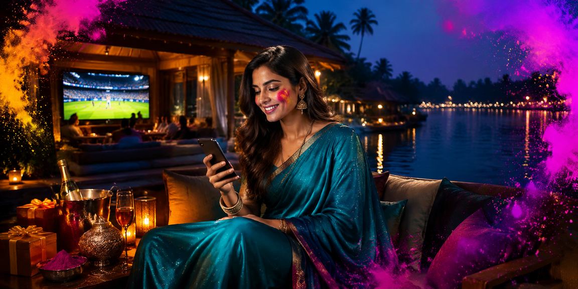Calm Kerala backwaters with cricket fans betting online
